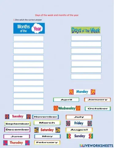 Days of the week and months of the year