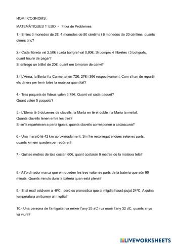 Problemes 1r ESO