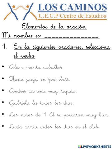 Elementos de la oración