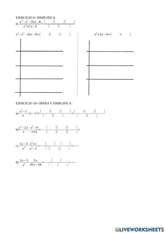Fracciones algebraicas y operaciones