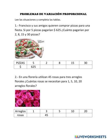 Variación Proporcional directa