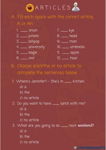 Definite and Indefinite Articles