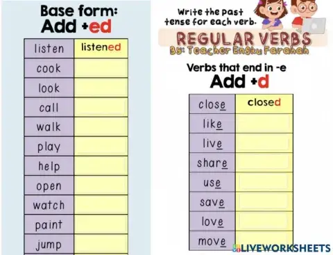 Verbs past regular