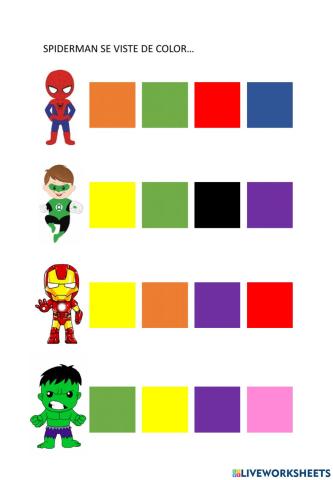 Los superhéroes se visten de color...