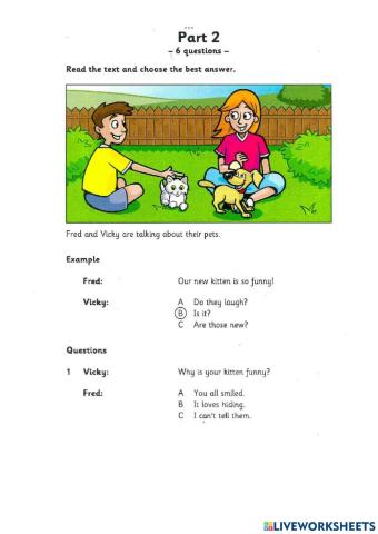 Movers. Test 1. R-W. Part 2