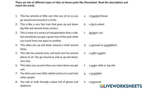 Walt disney vocabulary