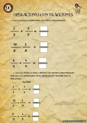 Operaciones con fracciones