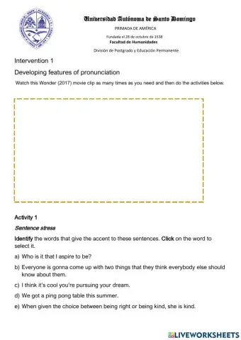 Features of pronunciation