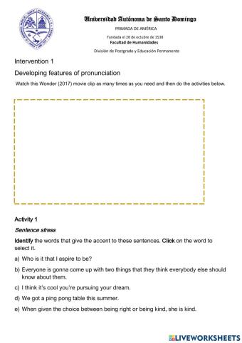 Features of pronunciation