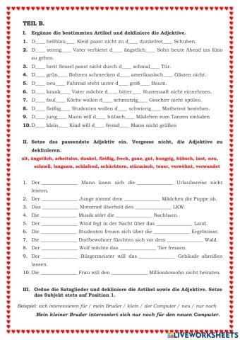 Deklination der Adjektive