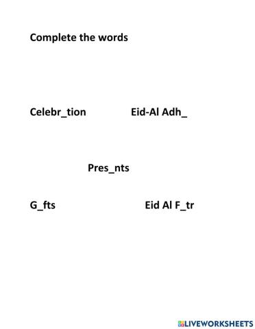Complete the words