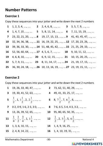 WW N3 SSM Number Patterns