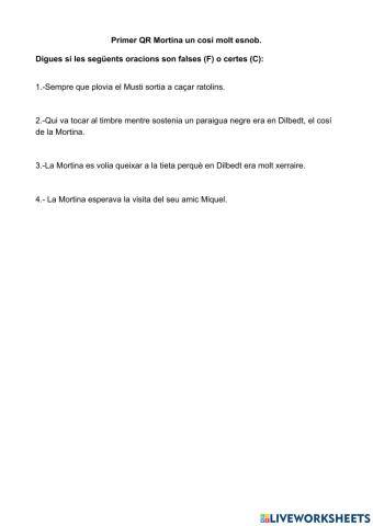 QR1 Mortina un cosí molt esnob