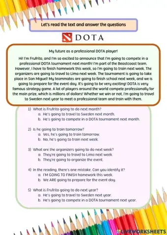 Future - be going to - Reading