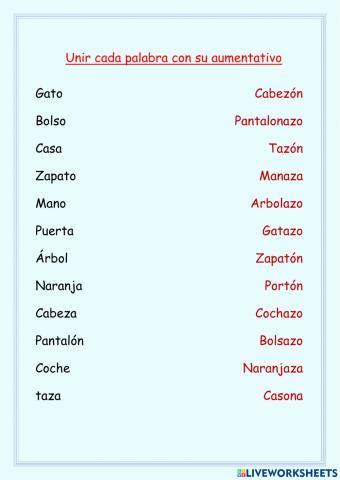 Aumentativos y diminutivos