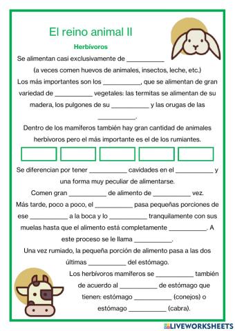 El reino animal II - Herbívoros
