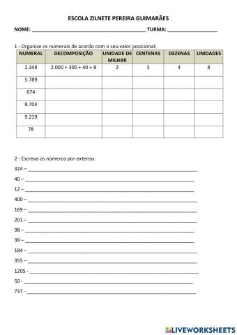 Sistema de Numeração Decimal
