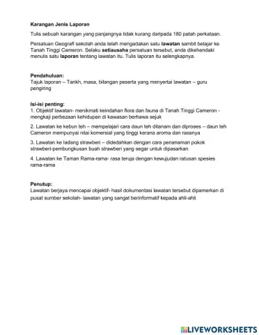 Karangan Jenis Laporan-lawatan