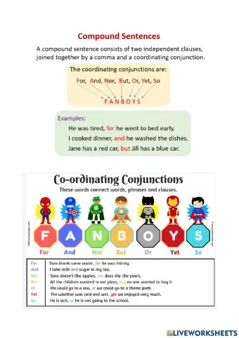 Compound Sentences FANBOYS