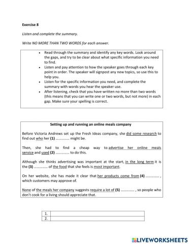 IE2, Unit 8, listening, Exercise 8