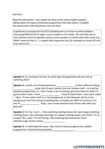 IE3, Unit 7, Speaking, Exercise 3