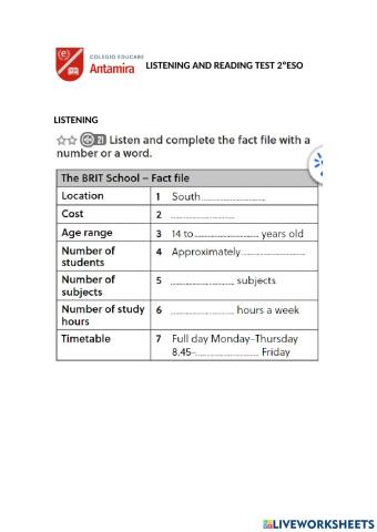 Listening and Reading