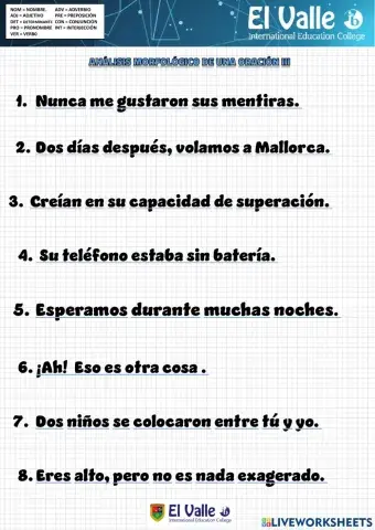 Clases de palabras III