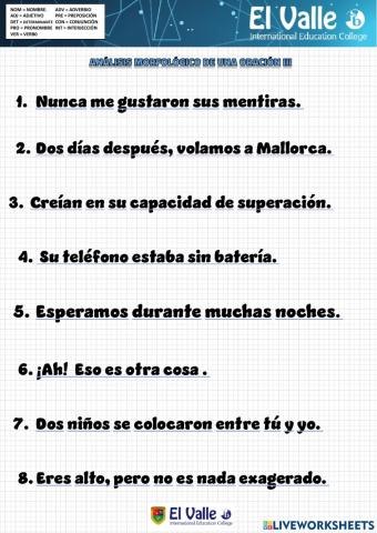 Clases de palabras III