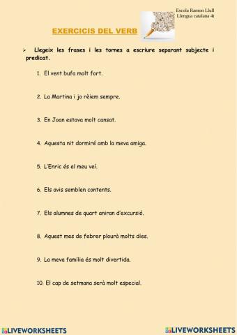 El subjecte i el predicat