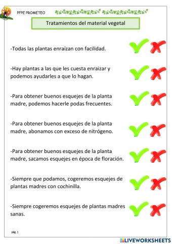 Tratamientos del material vegetal