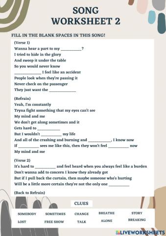Song Worksheet 2