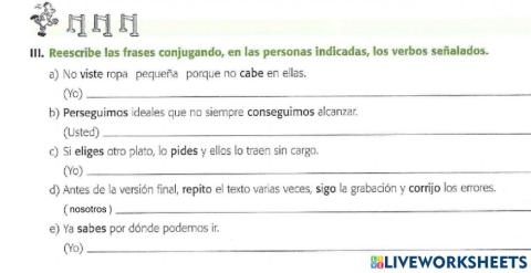 Presente del indicativo verbos irregulares grupo IV