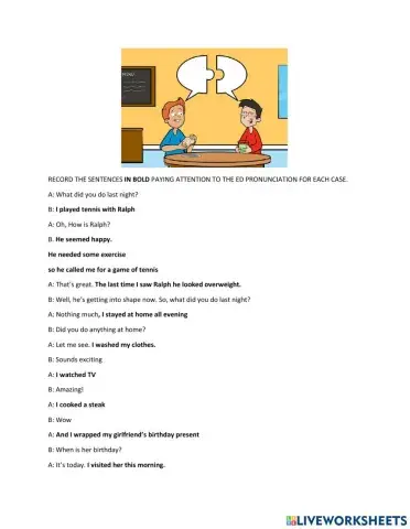 Ed pronunciation dialogue