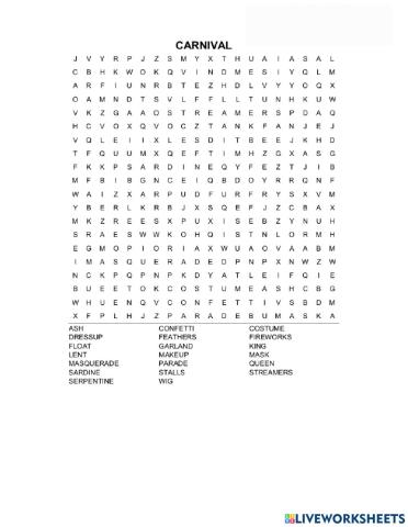 Carnival vocabulary