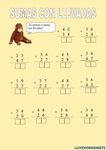 Sumas con llevadas