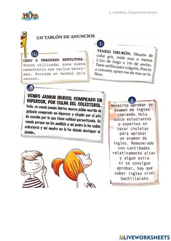 Comprensión lectora anuncio