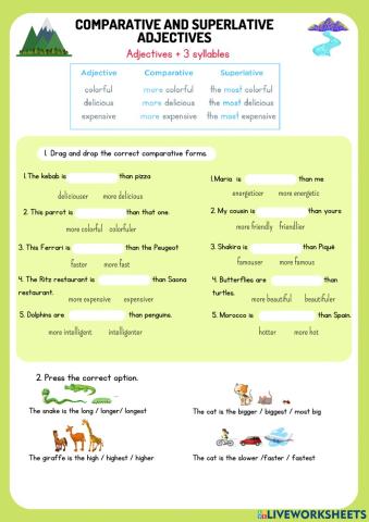 Comparatives and superlatives