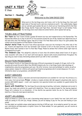 Cosmic B1+ Unit 4 Test