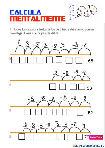 Quitar 8 dando saltos