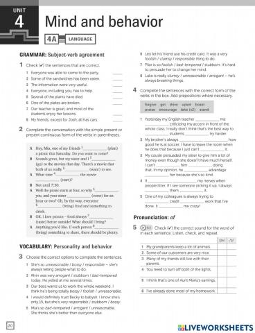 Homework - personality and behavior