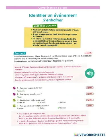 Identifier un événement S’entraîner