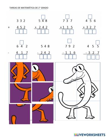 Matemática 2° y puzzle