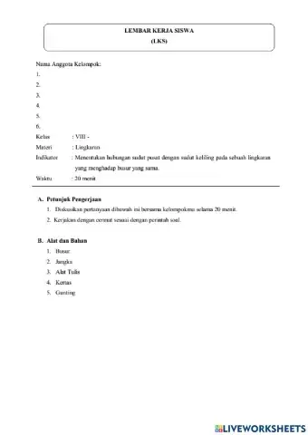 Lkpd sudut pusat sudut keliling