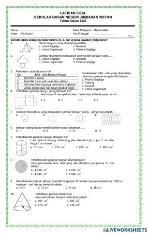Matematika bangun ruang