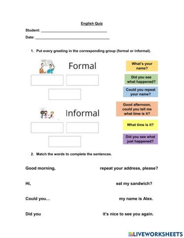 Formal and Informal Greetings