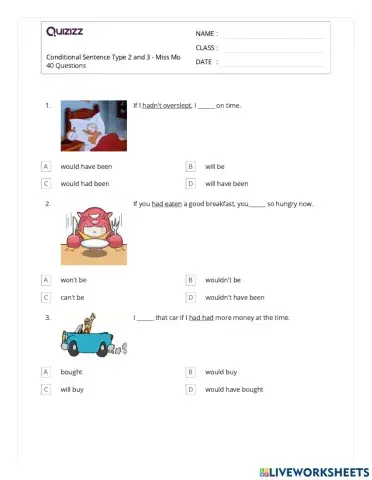 Conditional sentence type 2 and 3