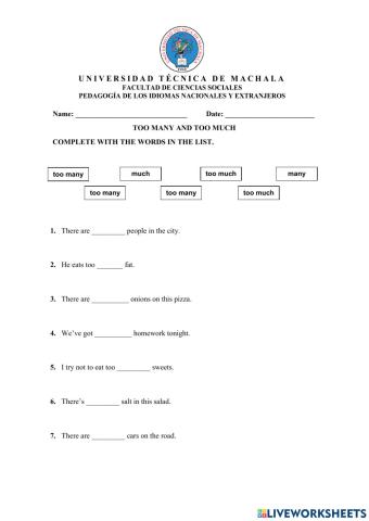 Too Much and Too Many