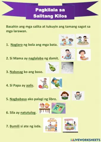 Pagkilala sa mga Salitang Kilos