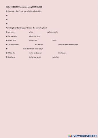 Past simple y past continuous