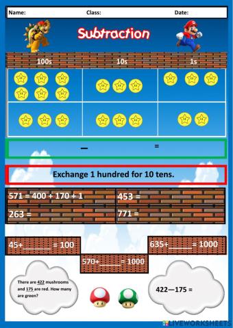 Addition, multiplication, division, subtraction